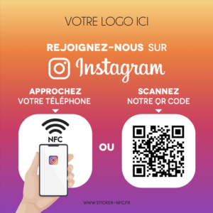 Plaque NFC Plexiglass 3mm Instagram