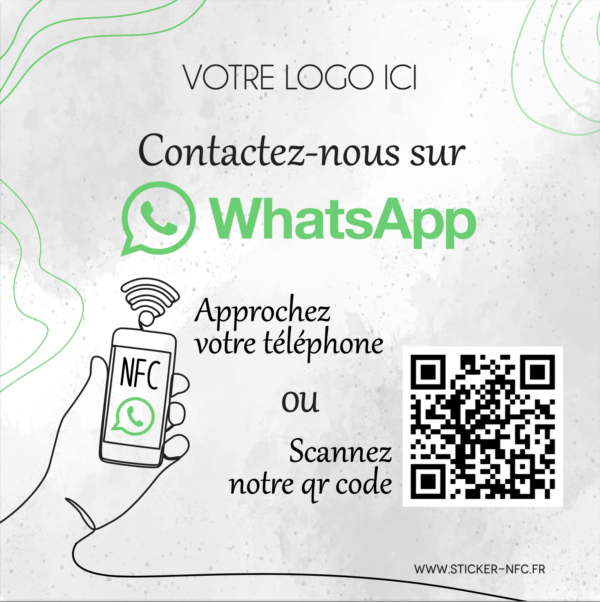 Plaque NFC Plexiglass 3mm WhatsApp